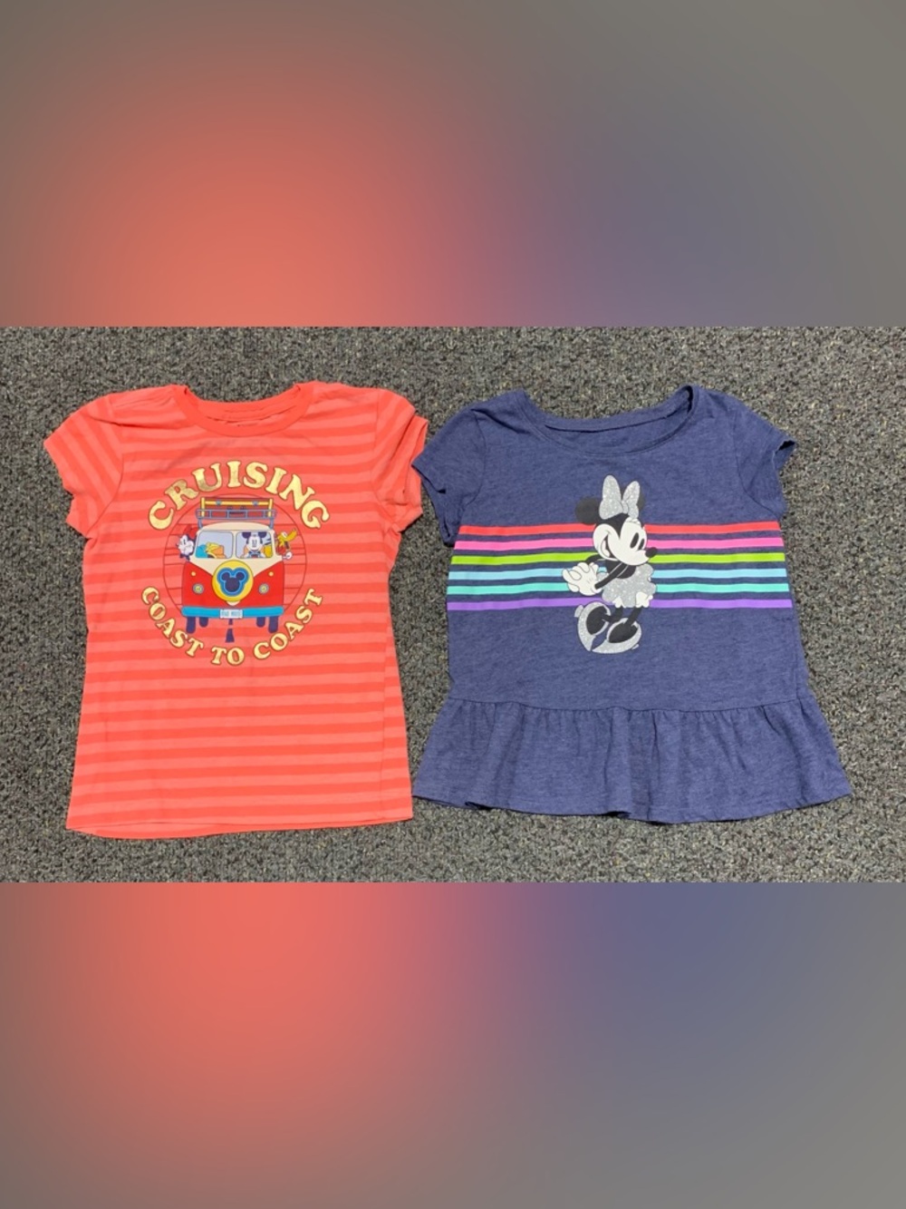 Two girls size 5 and 5/6 Minnie Mouse shirts